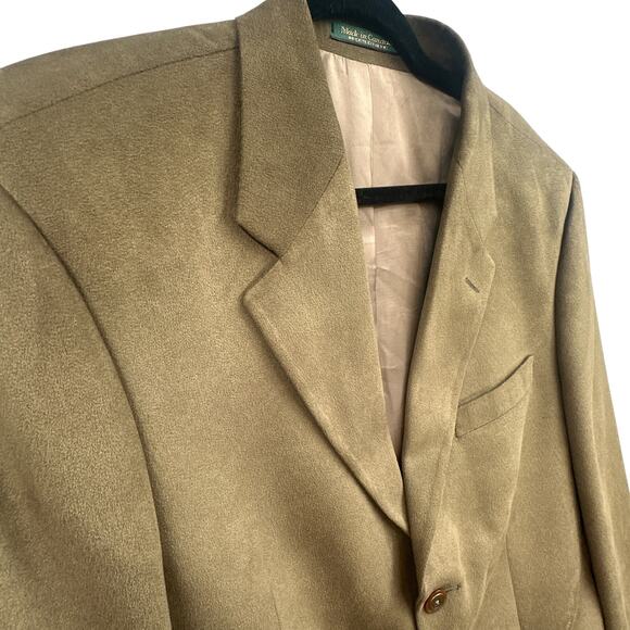 Chaps Ralph Lauren Blazer Jacket 40T Sport Coat Microfiber Green Academia Career - Picture 4 of 16